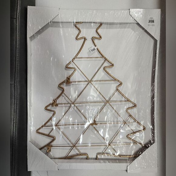 Nwt Christmas Card or Christmas Holder Wall Decor, Gold - Picture 1 of 6